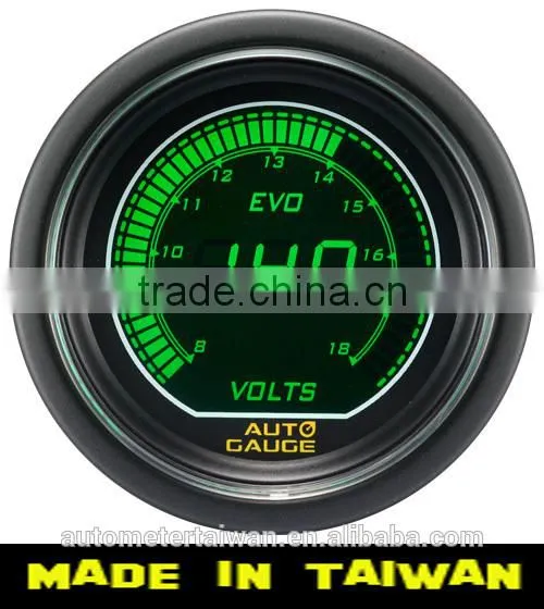 52mm Green / White LCD Volt Auto Gauge Car Digital Voltmeter/ Volt Auto Gauge