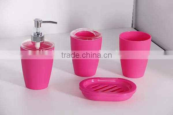 Elegant Plastic 4pcs Bathroom Set With Soap Dispenser photo-6