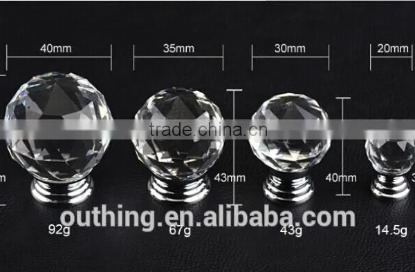 Israel Hot Sale K9 Glass Zamak Base Kitchen Cabinet Furniture Cabinet Crystal Knob photo-6