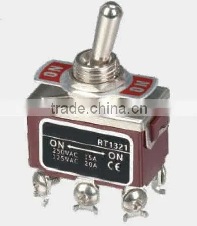 Double Pole Double Throw Matel Small Toggle Switch 1221