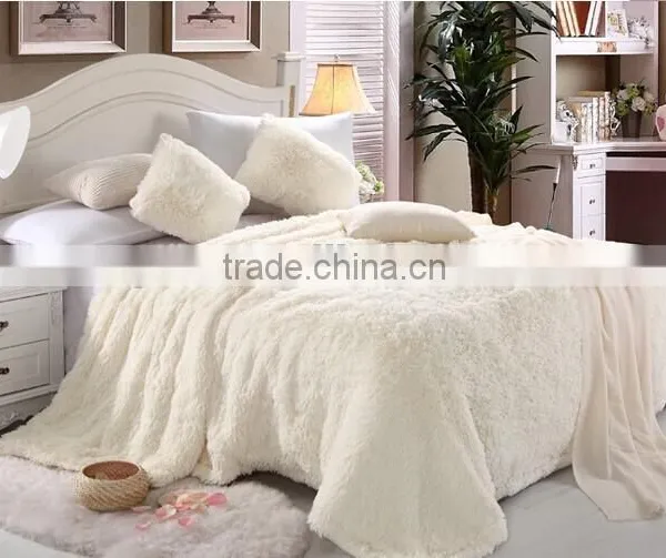 Plain and Hairy Thick Fleece Superior Blanket Fake Fur Blanket photo-3