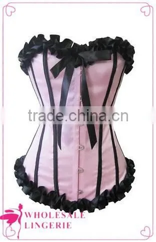 Women Fashion Lace Brocade Pattern Corset With Polka Dot photo-5
