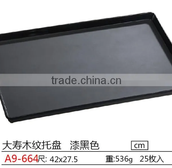 Creative Plastic Food Serving Tray With Wood Grain photo-5