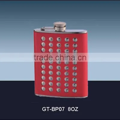 8OZ Glitter PU Stainless Steel Hip Flasks