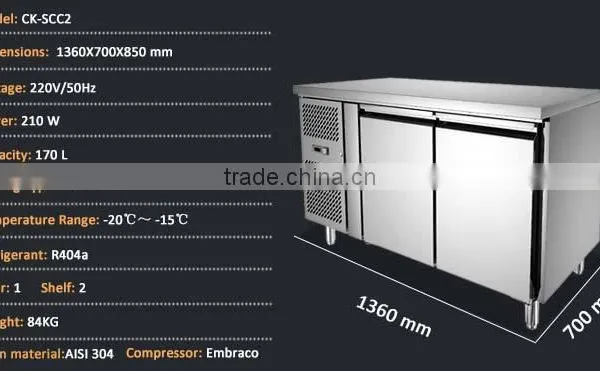 2 Door Stainless Steel Chest Chiller Kitchen Equipments photo-3