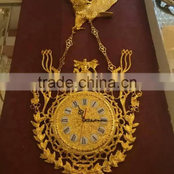Luxury Gold Plated Wall Clock, French Louis XV Style Gilt Bronze Wall Hanging Clock photo-6