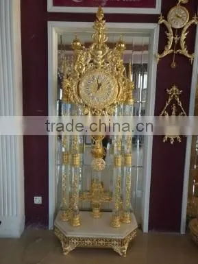 24K Gold Plated Brass Clock, Home Decorative Clock, Romantic Wedding Gold Gild Clock photo-5
