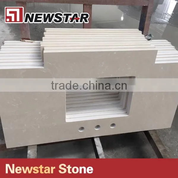 Newstar Grey Marble Vein Venus Quartz Countertop for Bathroom photo-5