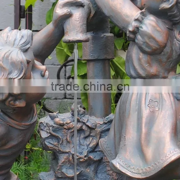 Boy and Girl Water Fountain Resin Unique Garden Sculpture Polyresin Water Fountain photo-3