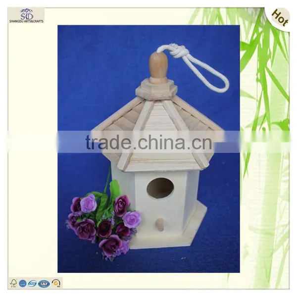 Handmade Oem Diy Paulownia Wood Cage Nest Birdhouses photo-3