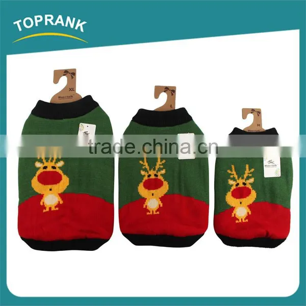 Fashion Design Christmas Reindeer Pattern Polyester Winter Knit Sweater for Dog photo-2