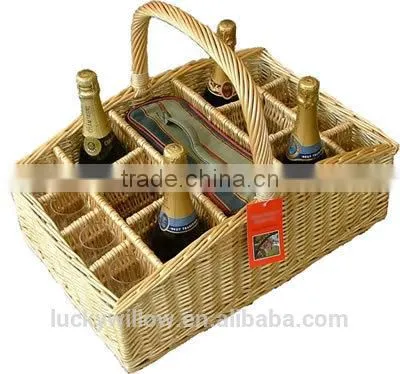 Willow Drinks Baskets, ,Glass Divider Basket,wicke Bottle Carrier Basket photo-5