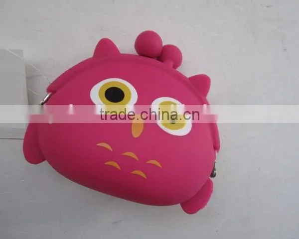 Owl Design Silicone Purse/Heart-Shaped Coin Purse photo-2