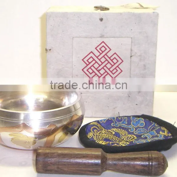 High Quality Handmade in Nepal Tibetan Meditation Shiny Singing Bowl photo-2