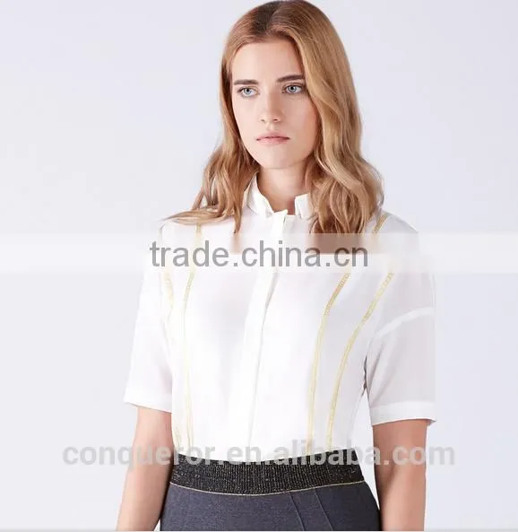 Hot 2015 Cotton Shirt With Taps Casual Woman Wear WMST03 photo-2