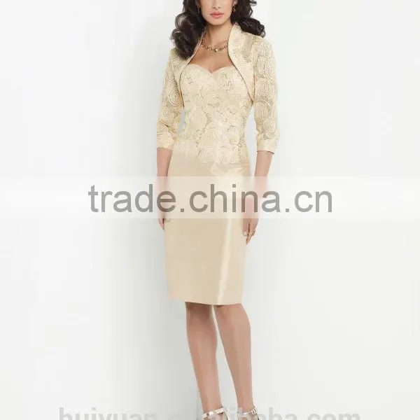 Long Sleeve Satin Lace Mother Bridesmaid Dress Designers photo-2
