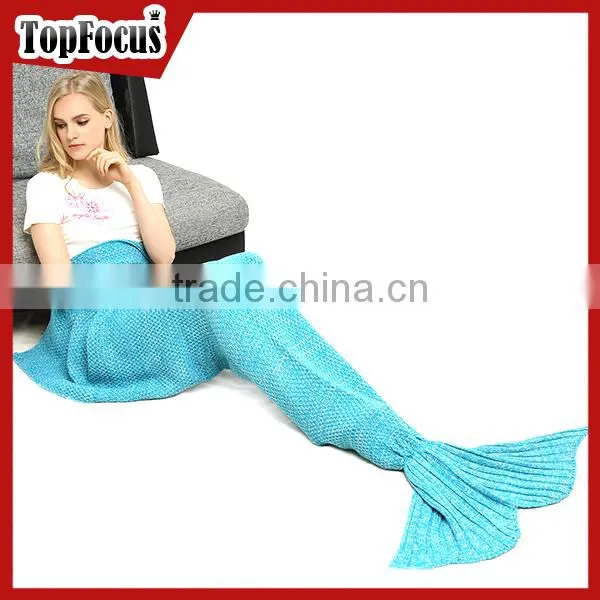 Factory Supplier Knitted Wool Handmade Mermaid Blanket photo-5
