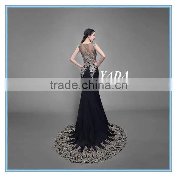 Elegant Lace Beaded Embroidery Mermaid Long Evening Dress photo-4