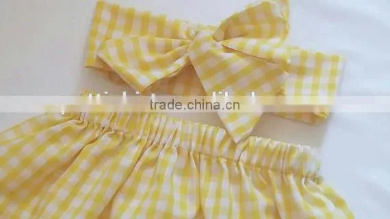 Hot Sale Summer Party Wear Baby Mini Cotton Skirt Matching Headband photo-3