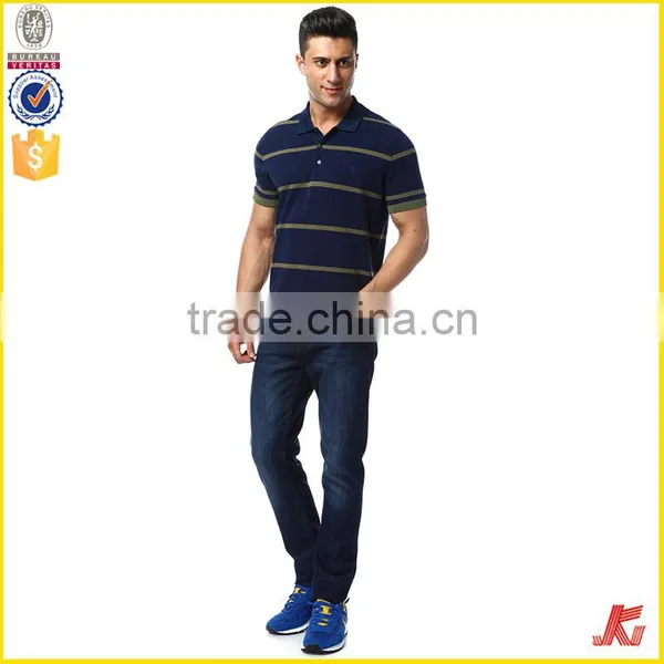 Latest Good Cheap Price 200 Grams Urban 100% Cotton Oem Stripes Print Style Customized Embroidered Logo Polo Shirts for Mens photo-3