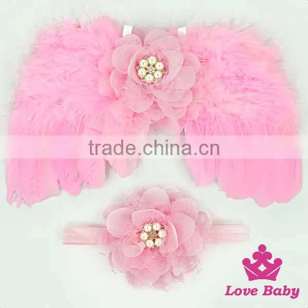 Cute Kids Hair Accessory Pink Flower Rose Wedding Newborn Baby Girl Thin Headband photo-2