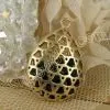 Drop Hollow Brass Charm Pendant With Rhinestone Inside photo-2