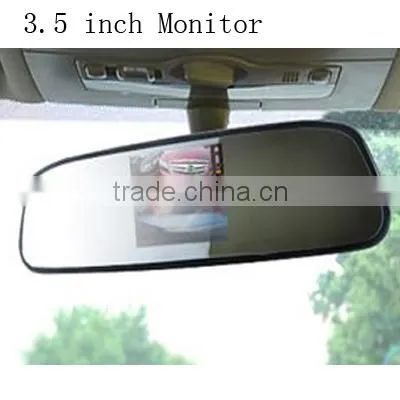 3.5 Inch TFT LCD Parking Mirror Monitor Dual Video Input Car Parking Sensor Set in the Mirror photo-2
