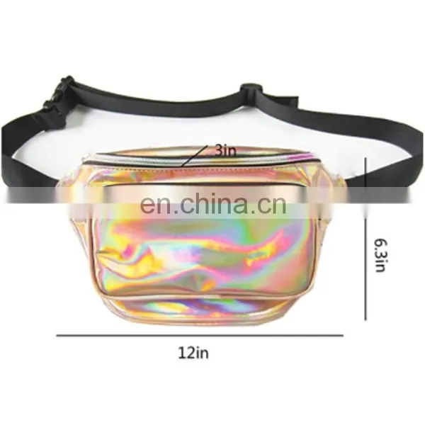 Water Resistant Shiny Neon Fanny Bag Hologram Bum Travel Waist Pack photo-3