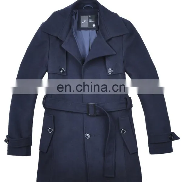 Lastest Fashion Mens Warm Stylish Woven Wool Fabric Winter Overcoat