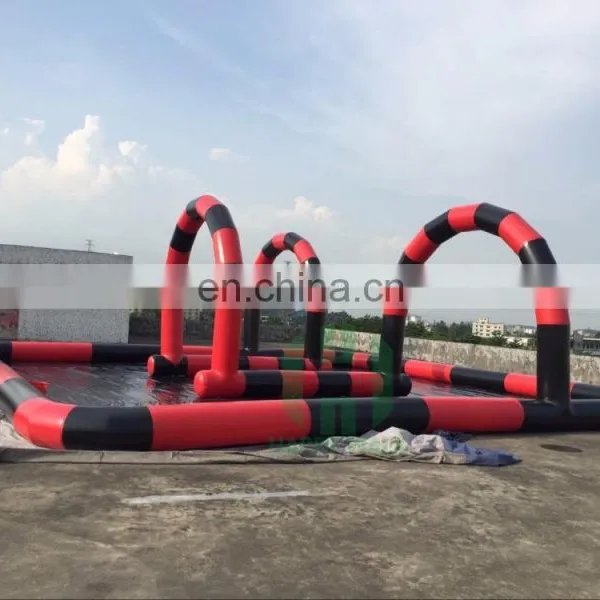 HI Good Quality Durable Pvc Sports Flooring Black and Red Inflatable Zorb Ball Race Track photo-2