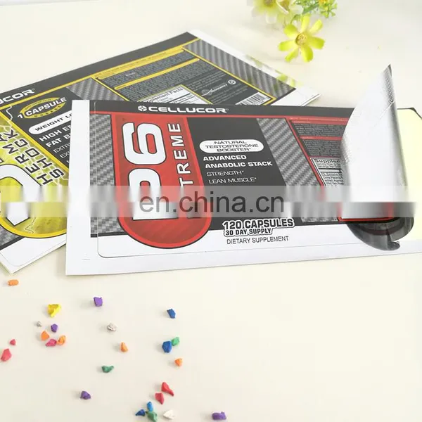 Colorful Printing Sticker Labels Weight Loss High Energy Drink Adhesive PVC Label With Embossing photo-3