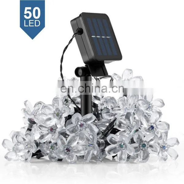 On Sale Christmas Garden Patio Indoor Party Decoration RGB Colorful Blinking Blossom Flowers Solar String Led Lights photo-2