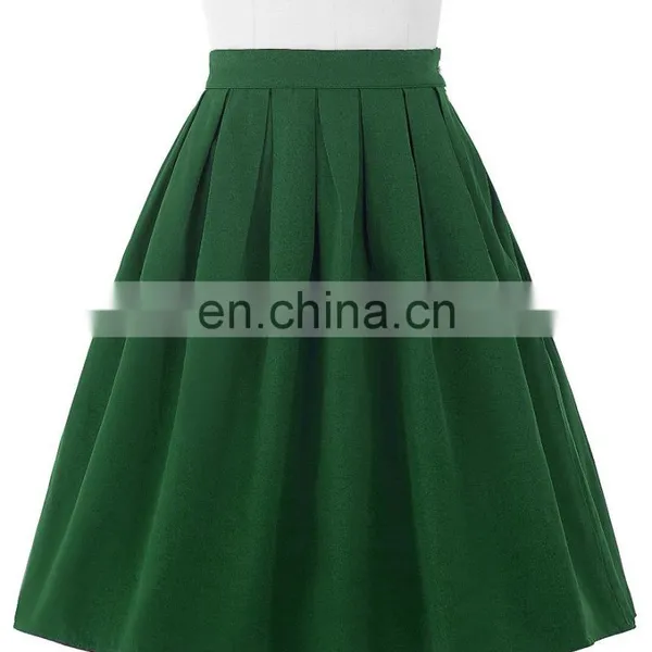 Belle Poque Women Midi Dark Green Retro Vintage Skirts BP000154-4 photo-2