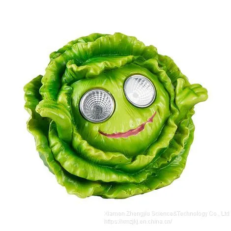 Resin Solar Lamp Garden Decoration Broccoli/Potatoes/Lettuce Resin Crafts Garden Decoration Mouth photo-5