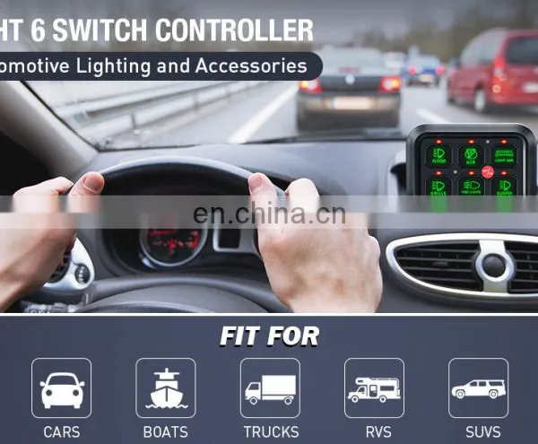 Automatic Dimmable ON-Off LED 6 Gang Switch Panel Relay System Circuit Control Box for Car Accessories photo-4