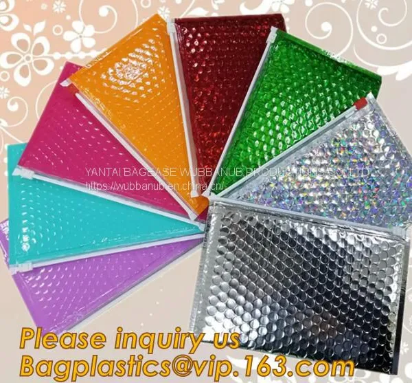 Hot Metallic Colorful Bagease Packaging Zipper Bubble Bag For Cosmetic Packaging,k Bubble Bags Are Made of PET/CP photo-4