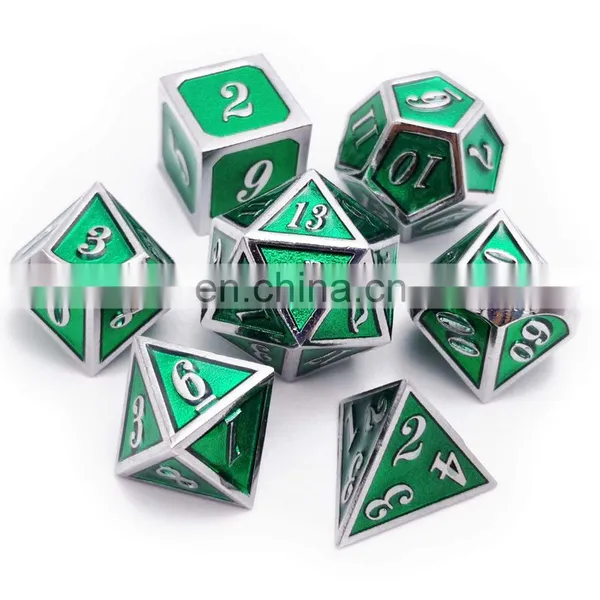 Wholesale Custom Dices Set With Numbers Polyhedral Dice for Dungeons and Dragons Game Sicbo Material Metal Dice photo-4
