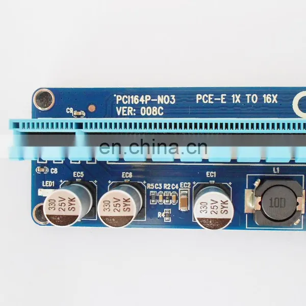Ver 008c Pci-e Riser 16x To 1x Powered Adapter Molex Card 60cm Extension Cable For Gpu photo-3