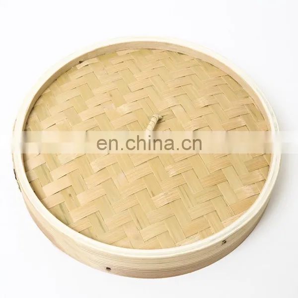 Chinese Traditional Style Kitchen Accessories Bamboo Food Steamer Steam Cooking Bamboo Lid Round Shape photo-3