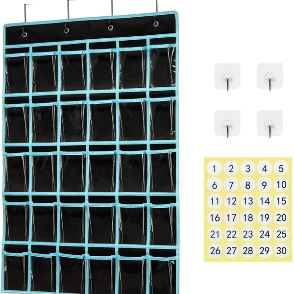 Classroom Pocket Chart Organizer,Cell Phones Calculator Holder,Hanging Wall Organizers