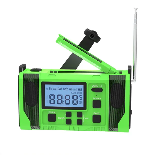 BSG-168(new)Multifunction Solar Emergency Radio With Power Bank, Hand Crank, 4000/8000mAh Battery, SOS Alarm, Flashlight & IPhone 15 Charging photo-4
