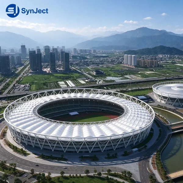 Large Span Custom Steel Truss Stadium Roof Structure With Prefab Steel Structure Gymnasium Roof for Sports Facilities