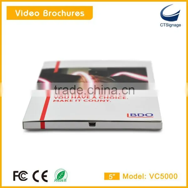 Customized High Quality 5 Inch Lcd Screen Video Book Brochure Greeting Card VC5000 photo-5