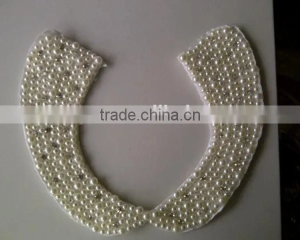 New Arrive Satin Fabric With Pearl Beads Detachable Collar -- H1412062 photo-2
