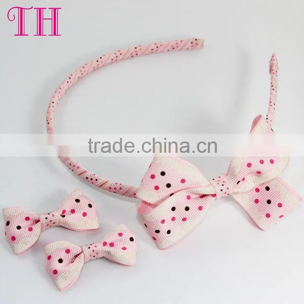 Fancy Hair Accessories Girls Hair Accessories Good Quality Kid Fancy Hair Bands Grosgrain Elastic Bow Headband Wholesaler photo-3
