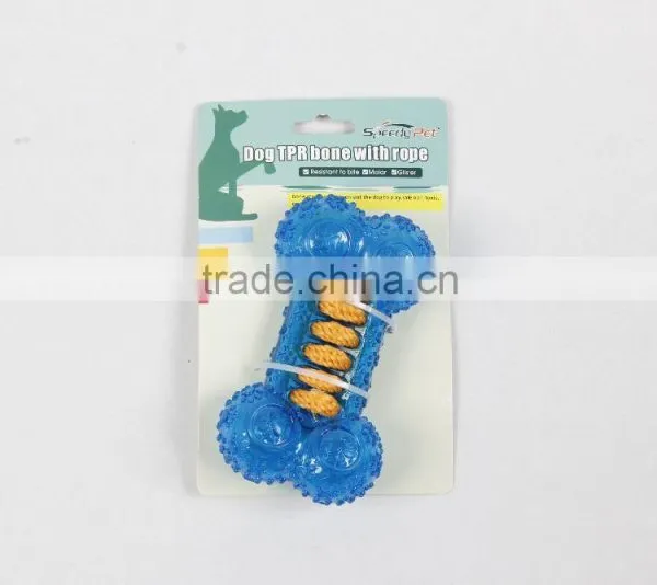 New Design TPR Bone Toy With Rope Blue Dog Toy photo-3