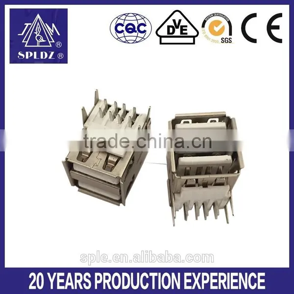 Female Dual Usb Connector A Type 90 Degree