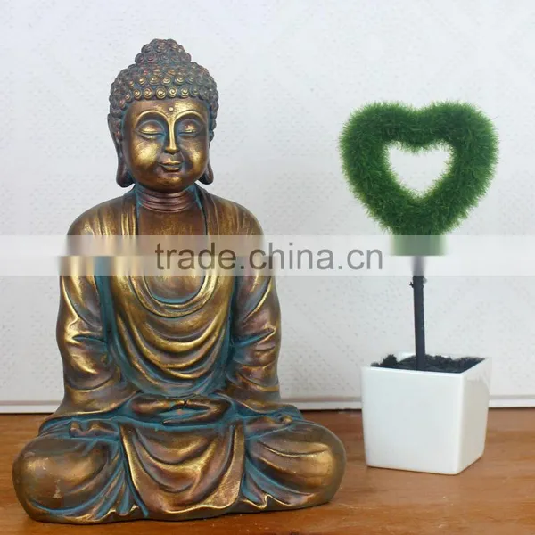 Home Indoor Tabletop Decorative Meditating Bronze Gautam Buddha Statue photo-6