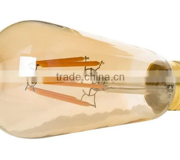 Gold Tint Cover St64 8w E27 Led Edison Bulb photo-3