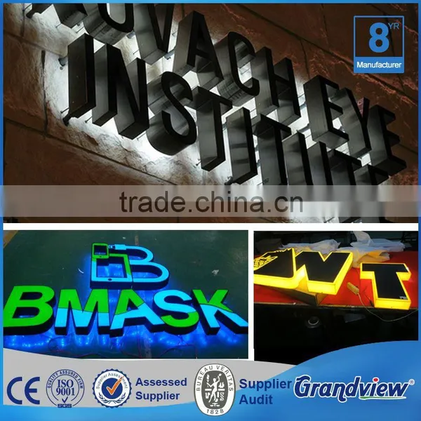 Outdoor Waterproof Matt Black Color 3D Backlit Acrylic Steel Letter Sign photo-5